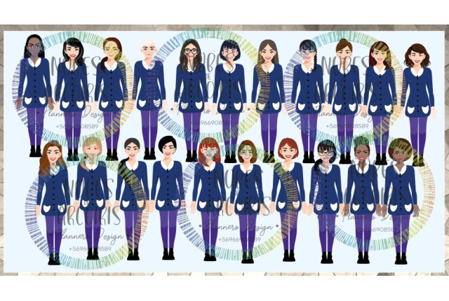 Clipart Educadoras Delantal Azul