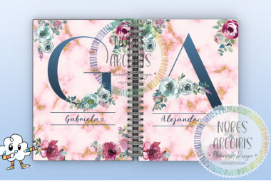 Kit Libretas con Portadas Alfabeto Floral