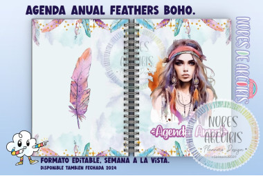 Agenda Anual Feathers Boho (sin fechar)