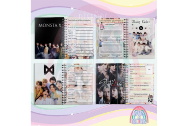 Kit Imprimible Libretas Escolares K -Pop  Pack 2