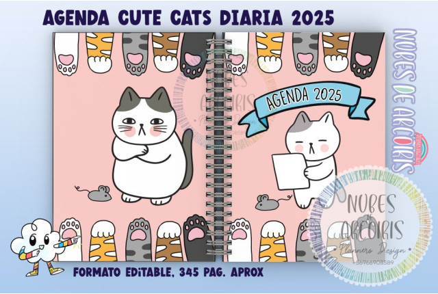 Agenda Diaria CUTE CATS 2025