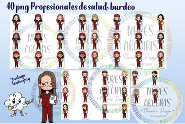 Clipart Profesional salud delantal BURDEO (tecnólogo médico)