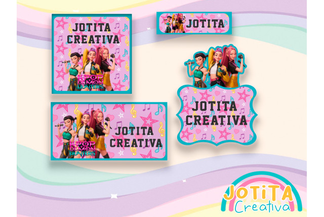 Kit etiquetas escolares Kpop Demon Hunter