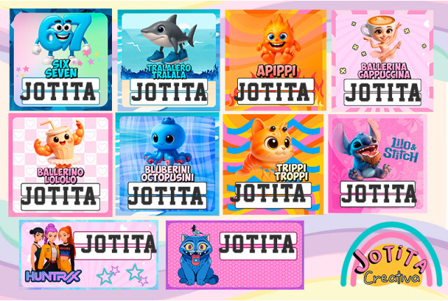 Pack 50 Etiquetas Escolares