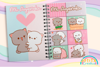 Agenda Peach & Goma – Gatitos Kawaii Enamorados 