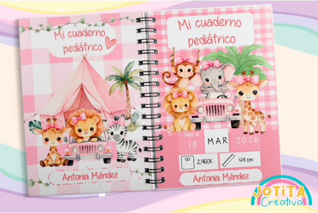 Cuaderno pediátrico Safari Pink