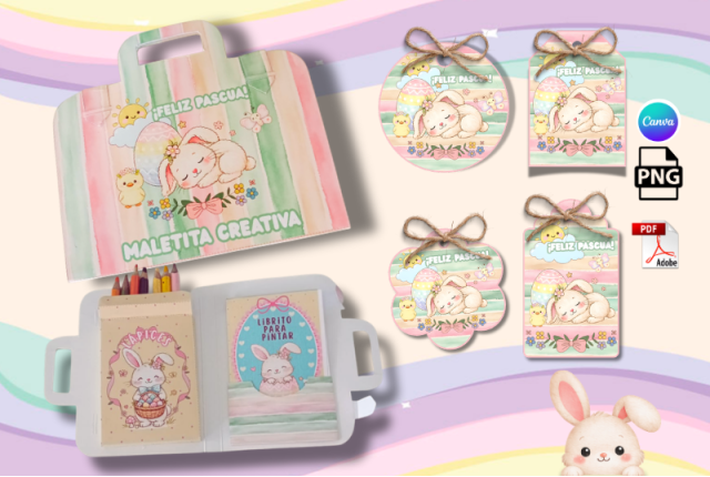 Kit Pascua : TAGS y Maletita Creativa