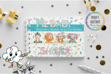 Libro Firmas Baby Shower Animalitos BOHO