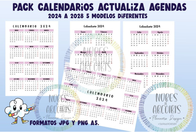 Kit de Calendarios para actualización de Agendas 2024 a 2028