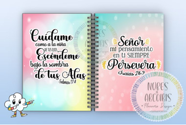 Kit Portadas con frases cristianas y diario de oración.