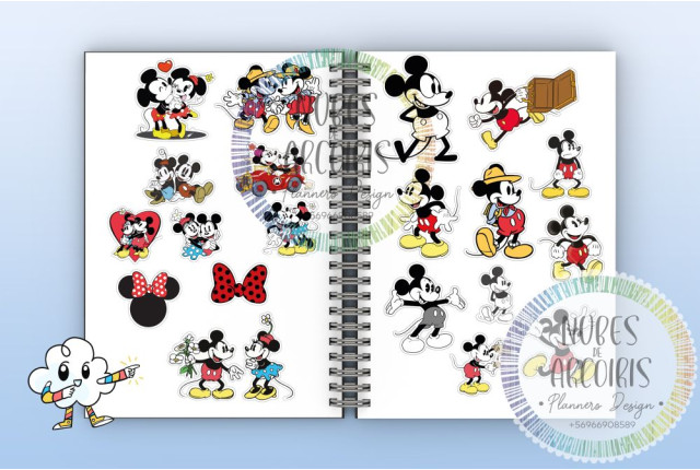 Pack Stickers 13. Mickey y Minnie