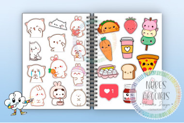 PACK STICKERS 12 KAWAII