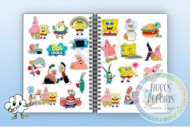 PACK STICKERS 15 NICKELODEON-CARTOON NETWORK