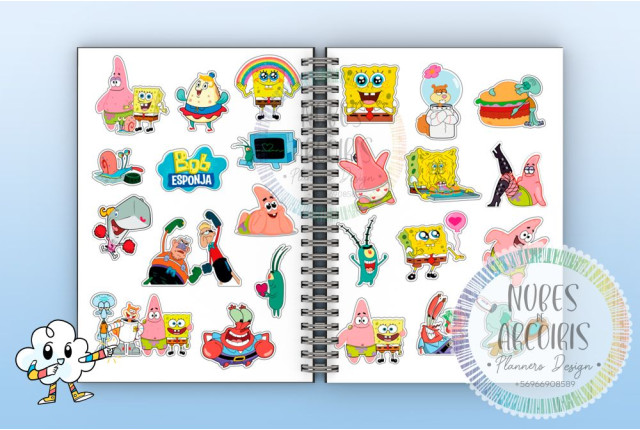 PACK STICKERS 15 NICKELODEON-CARTOON NETWORK